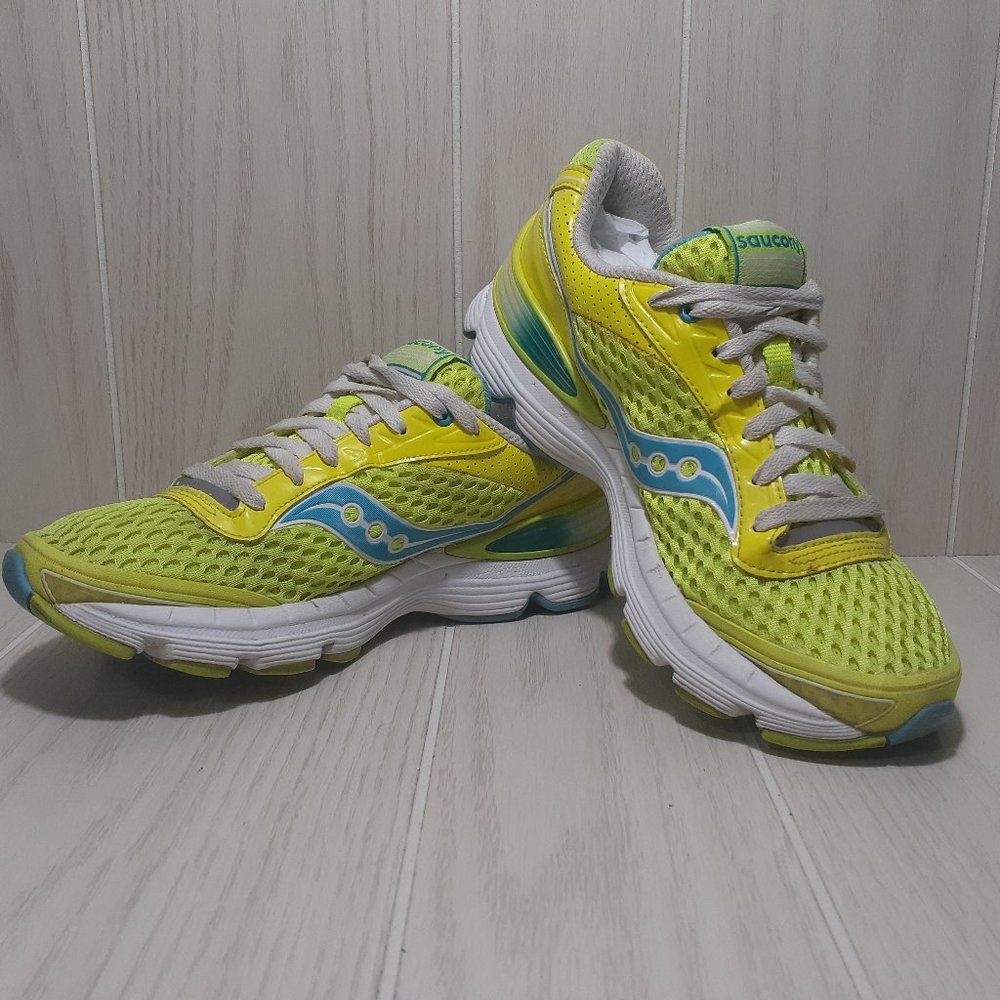 Saucony Shadow Genesis Neon Yellow Womens Running Shoes Size 7.5 Good Condition